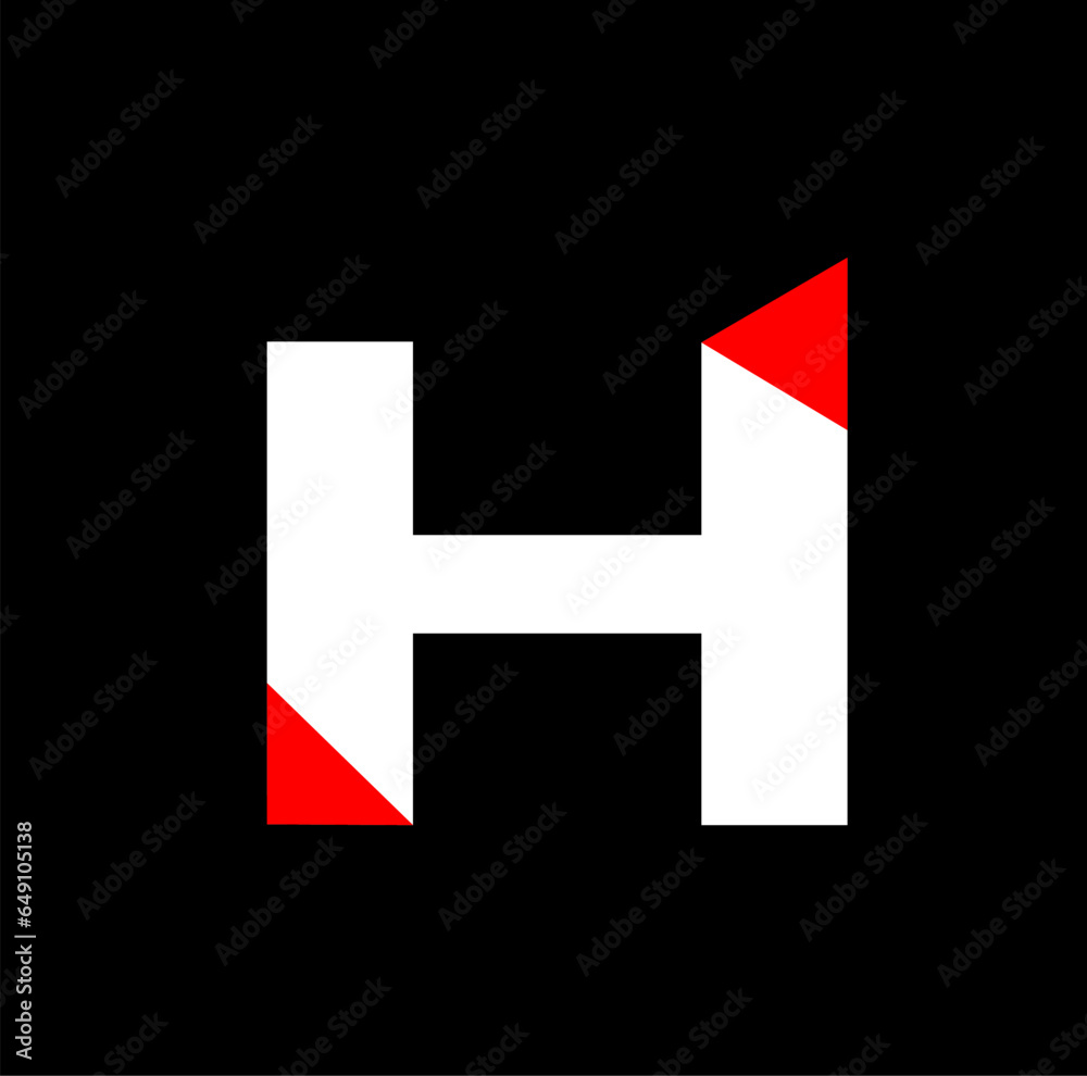 H brand name typography monogram. H brand name typography monogram.