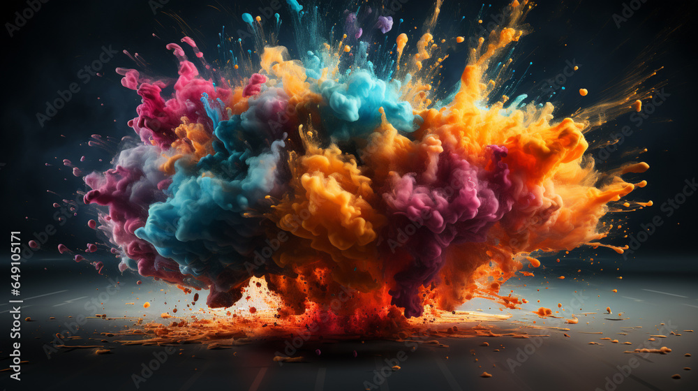 explosion of colors blank background