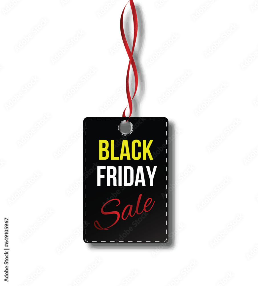 Black Friday Sale Realistic Banner on a Red Band