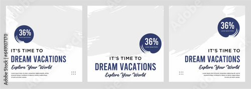 Travel holiday vacation social media post web banner