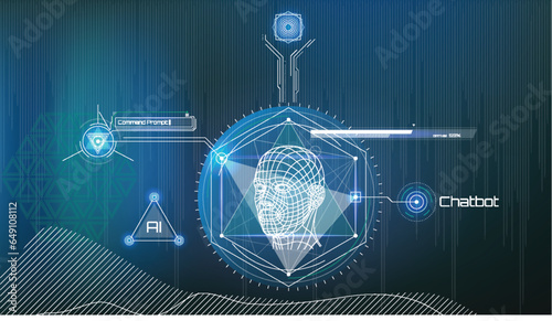 Vector infographics about intelligent face recognition.