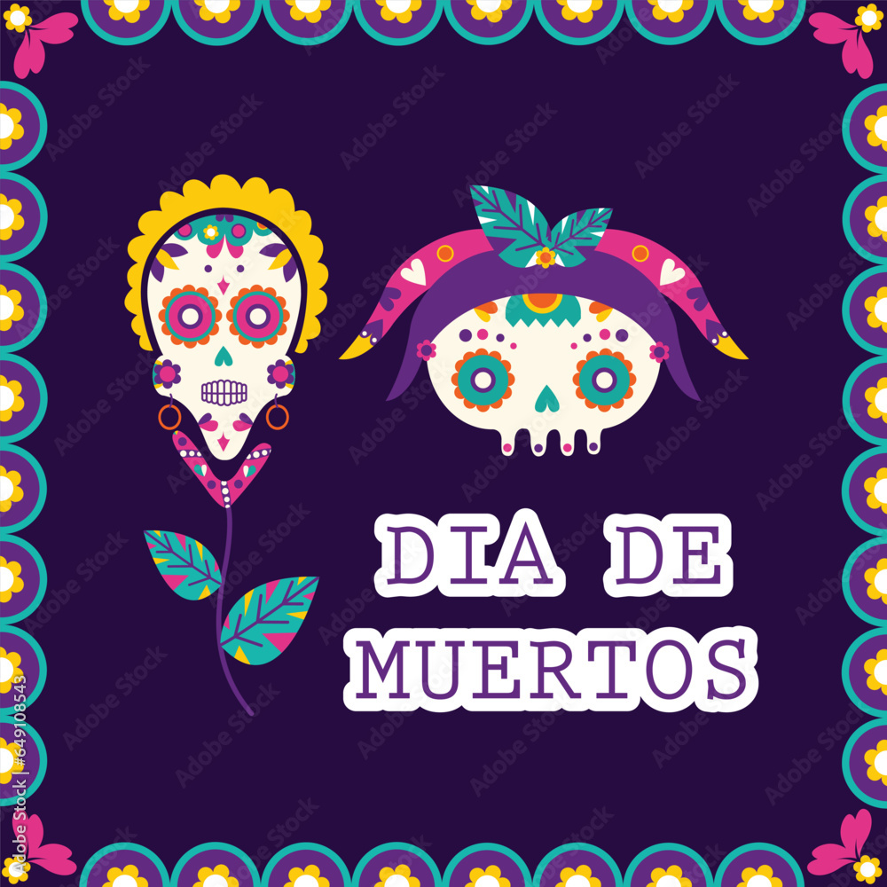 Fototapeta premium dia de muertos vector illustration design