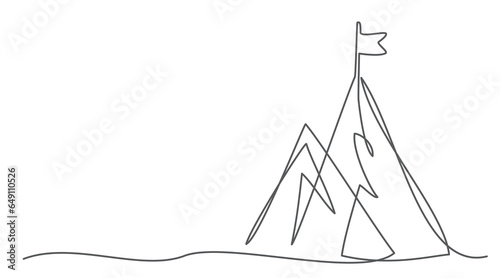 Goal One line drawing isolated on white background