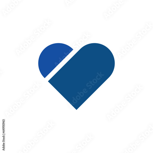 color heart icon vector graphics on a white background