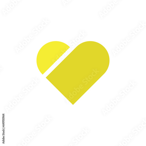 color heart icon vector graphics on a white background