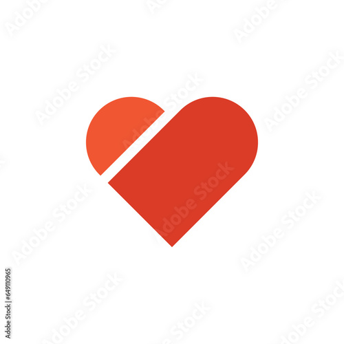 color heart icon vector graphics on a white background