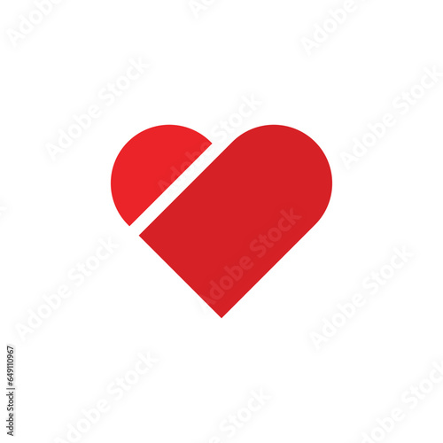 color heart icon vector graphics on a white background