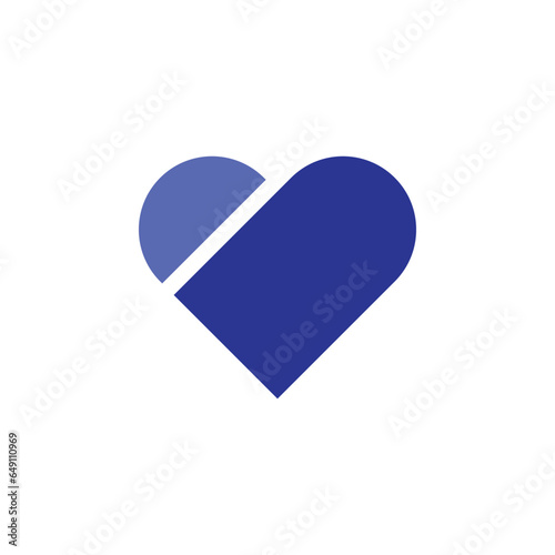 color heart icon vector graphics on a white background