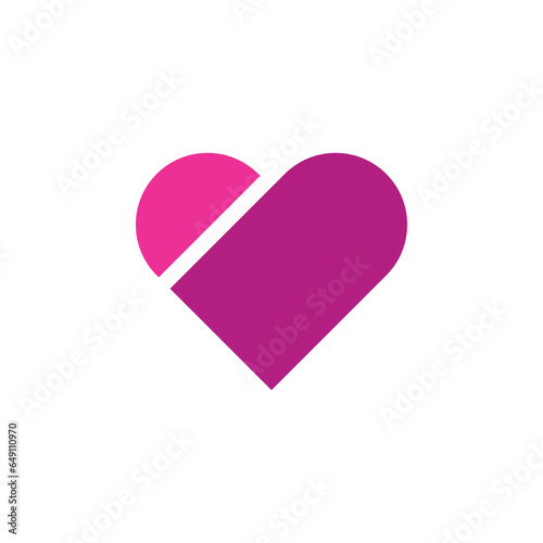 color heart icon vector graphics on a white background