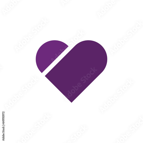 color heart icon vector graphics on a white background