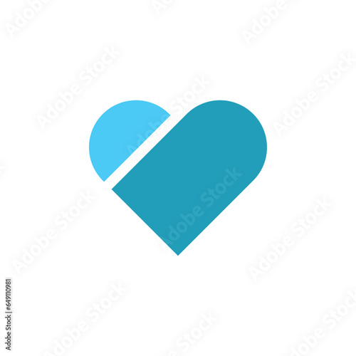 color heart icon vector graphics on a white background