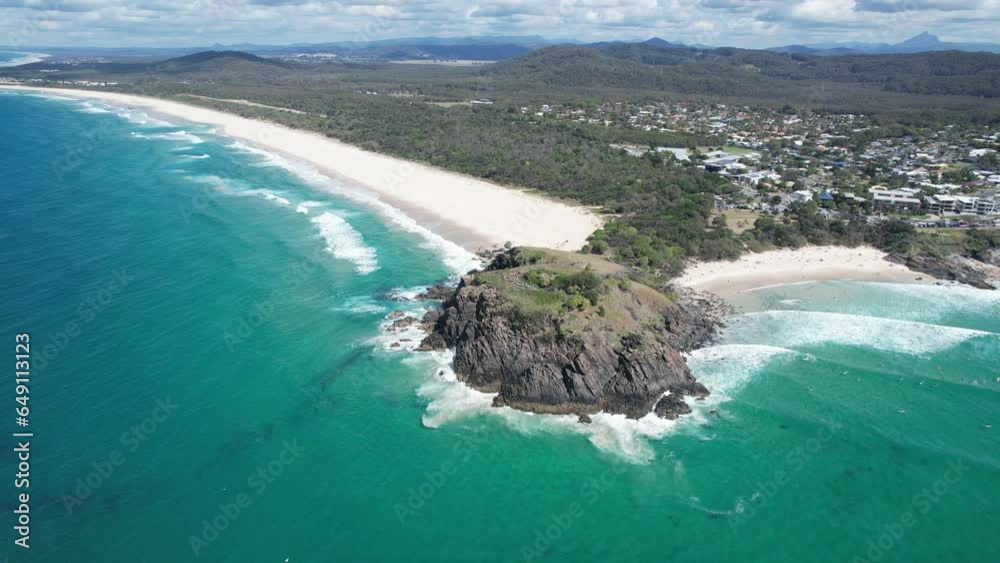 Aerial View Of Norries Headland, Maggies And Cabarita Beach In New South Wales, Australia Aerial View Of Norries Headland, Maggies And Cabarita Beach In New South Wales, Australia