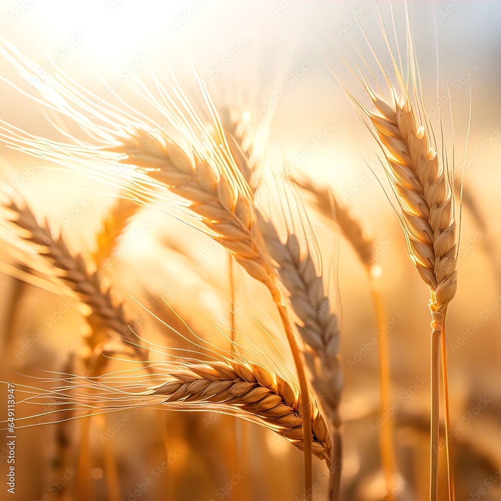 Ripe wheat field, ears of wheat. Isolated. Macro photography. Cinema style Ripe wheat field, ears of wheat. Isolated. Macro photography. Cinema style