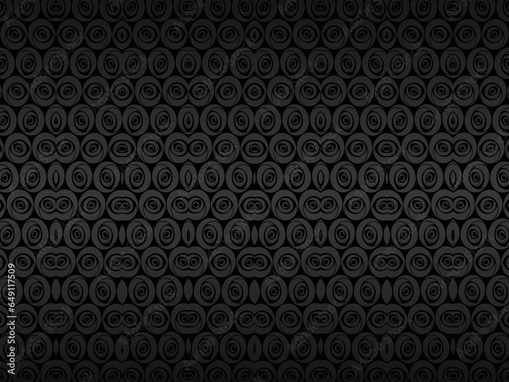 Black metal texture steel background. Luxurious steel ornament. Perforated metal sheet.