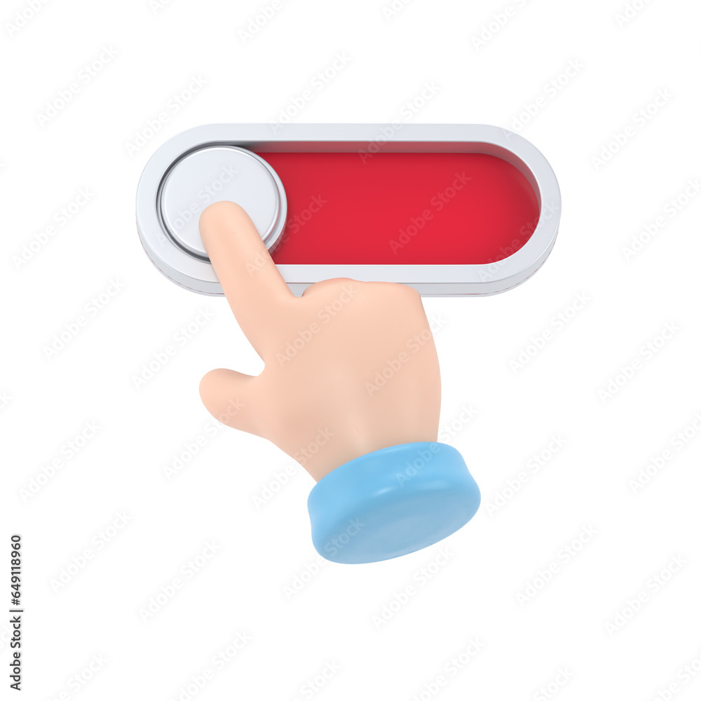 Cartoon Gesture Icon Mockup.3d render,cartoon character hand touches ...