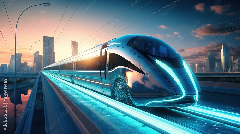 Futuristic High-Speed Rail in Action: Connecting Cities with Speed and Efficiency