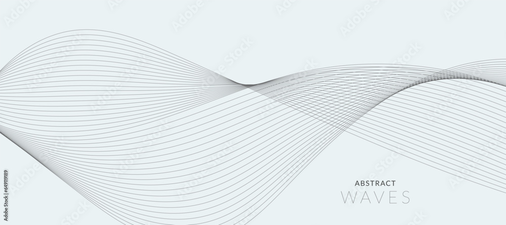 Fototapeta premium Abstract wave element for design. Digital frequency track equalizer. Stylized line art background. Vector illustration of smoky waves background