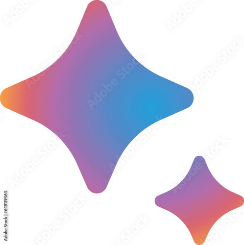 Bard Google AI vector logo, stylized representation of two stars isolated on white background, colorful, abstract shape photo