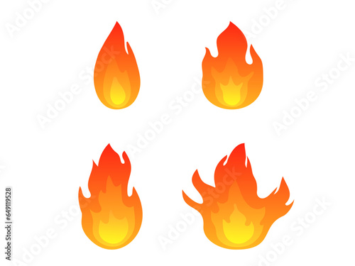 シンプルな炎のアイコンセット