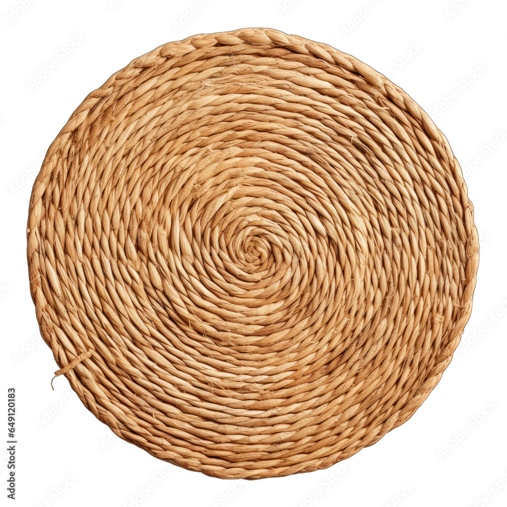 Straw Placemat on Transparent Background - Rustic Style Image Straw Placemat on Transparent Background - Rustic Style Image