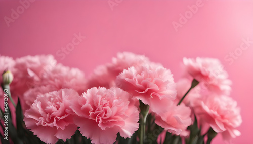 pink peony flower, Mother's day on background, Beautiful carnation flowers on light Bouquet of pink spray carnations stock photo.