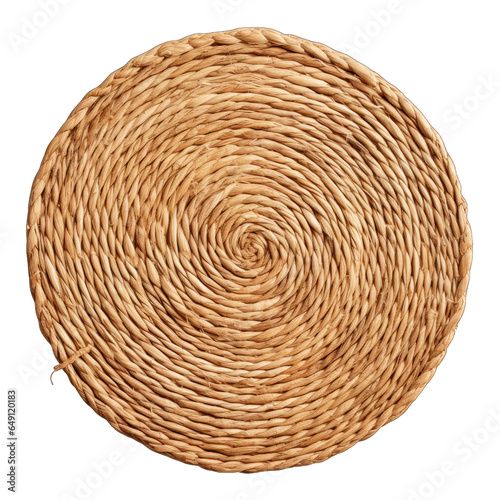 Straw Placemat on Transparent Background - Rustic Style Image
