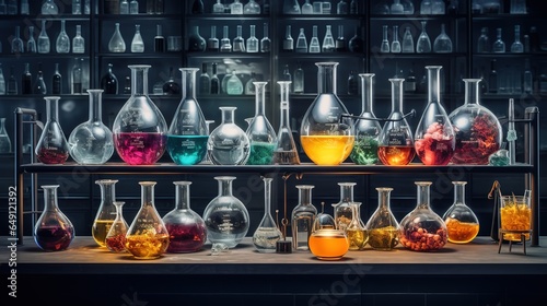 Glassware in a laboratory