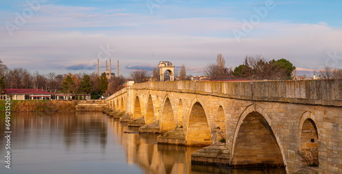 meric bridge and selimiye mosque, Edirne, Turkey