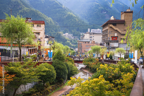 Photography Gero, Japan canals and hot spring resorts in summer.