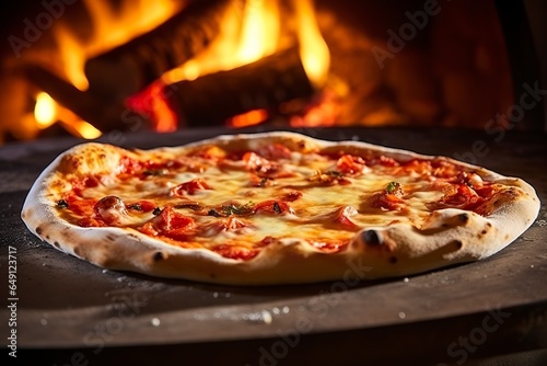 pizza on a wooden table