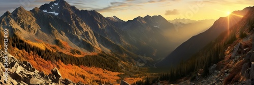 Panorama mountain autumn landscape. © SAJEDA