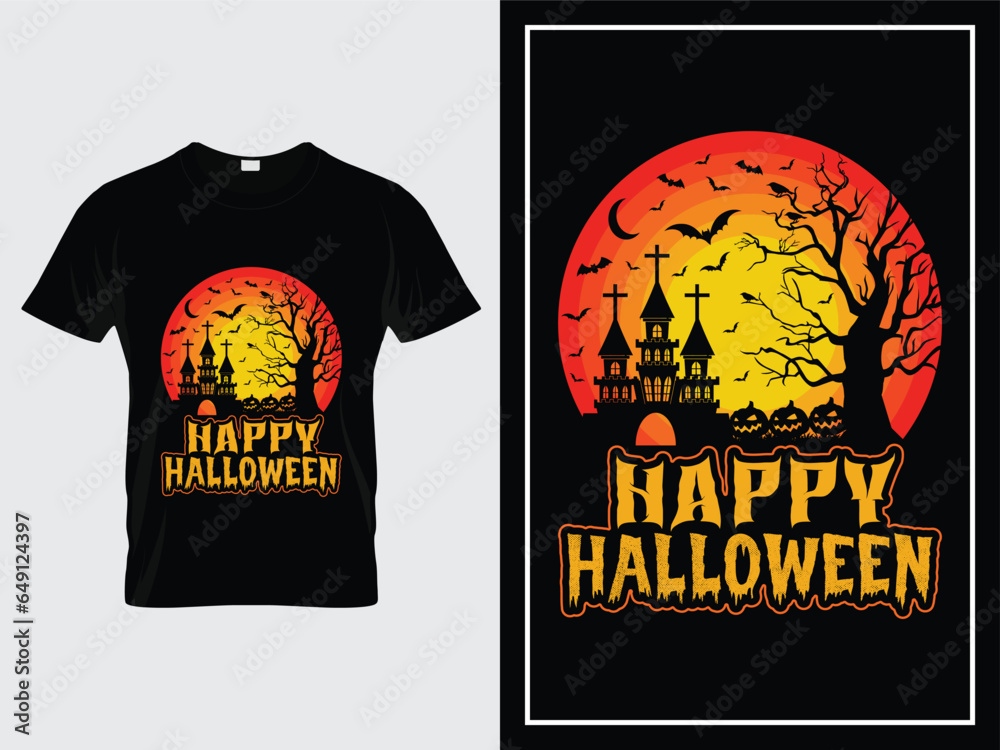 Halloween t shirt design illustration vector Happy Halloween Graphic