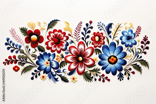 Slovak folk embroidery sticker design