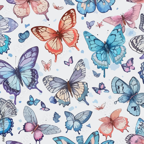 Seamless Pattern of Butterflies. Radiant Winged Patterns