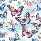 Seamless Pattern of Butterflies. Eternal Butterfly Beauty