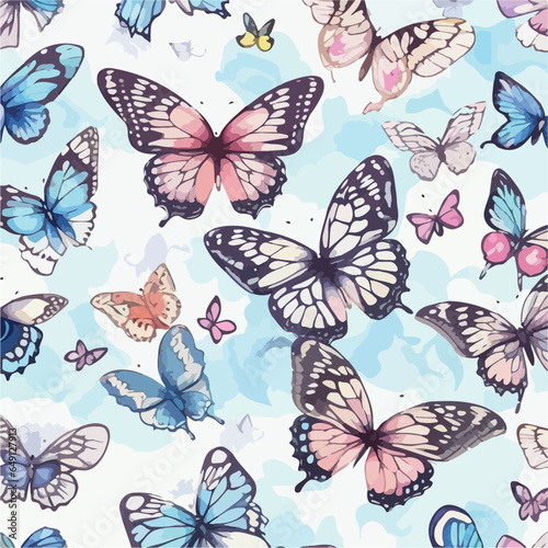 Seamless Pattern of Butterflies. Eternal Butterfly Beauty © jmgdigital