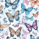 Seamless Pattern of Butterflies. Whispering Wings