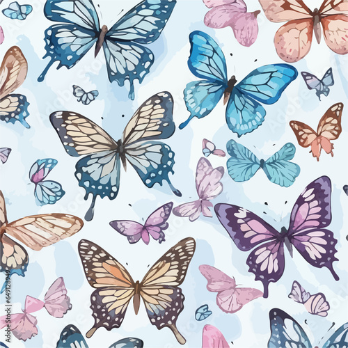 Seamless Pattern of Butterflies. Whispering Wings