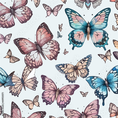 Seamless Pattern of Butterflies. Butterfly Wonderland Whirl © jmgdigital