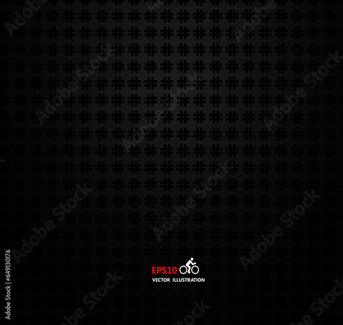 Dark black geometric grid background .Modern dark abstract vector texture.Perforated sheet metal.