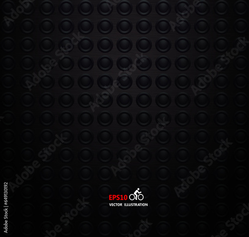 Dark black geometric grid background .Modern dark abstract vector texture.Perforated sheet metal.