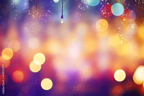 abstract bokeh background of christmas lights with bokeh effect, Christmas lights on colorful bokeh background, AI Generated