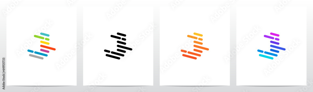 Lines Diagonal Stripes Letter Logo Design J