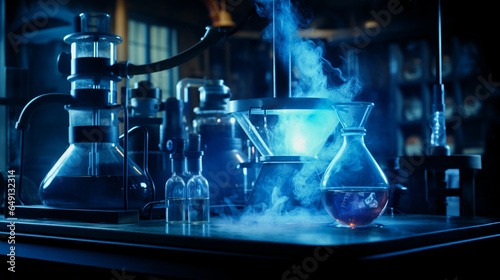 The chemical reaction in the science equipments, Generative Ai