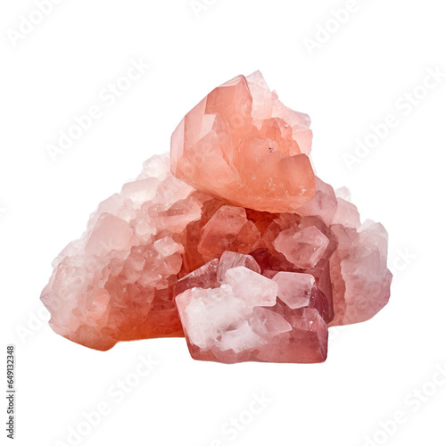 Himalayan pink crystal salt on transparent background. Generative AI image