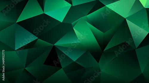 Arrière plan abstrait fond graphique vert formé de triangle et de forme géométrique, illustration ia générative