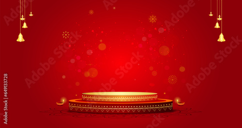 Festive sale background design. Luxury, Golden, modern Product desplay poudium, Showcase stage.