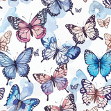 Seamless Pattern of Butterflies. Butterfly Fantasy