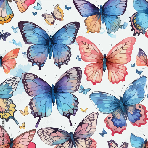 Seamless Pattern of Butterflies. Seamless Butterfly Bliss