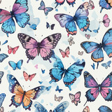 Seamless Pattern of Butterflies. Garden Winged Wonders